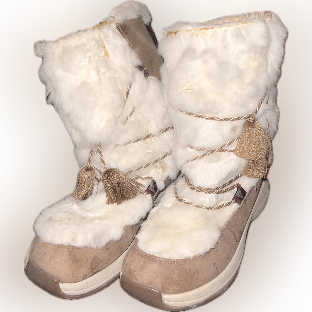 Vintage Rabbit Fur Winter Boots Size 8